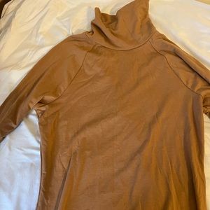 Camel Bodycon Turtleneck Mid-length dress